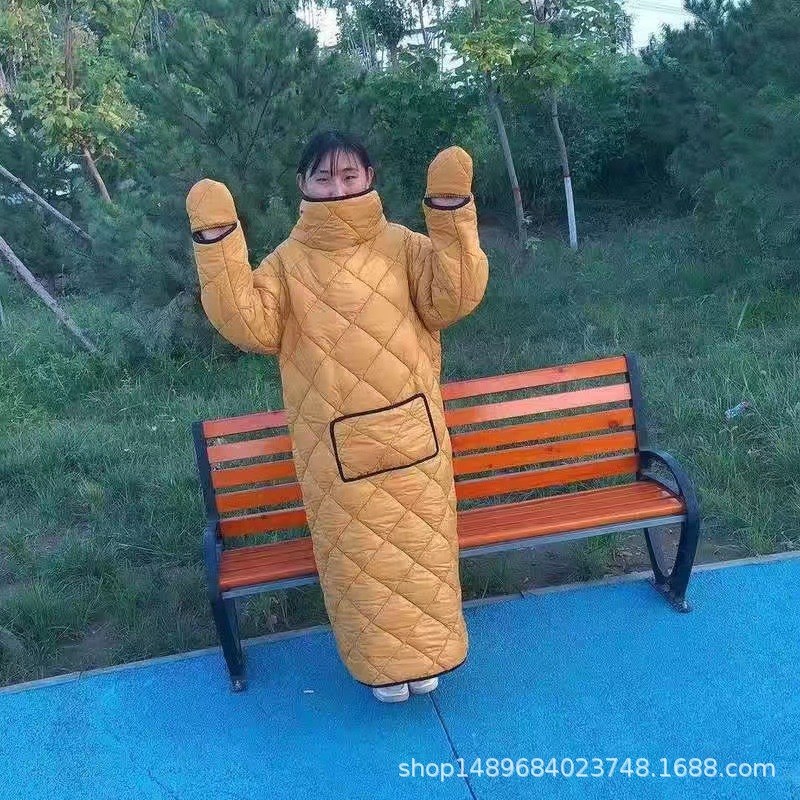 全包围挡风衣冬季加绒加厚护B手大口袋夜间反光条帽子可摘卸