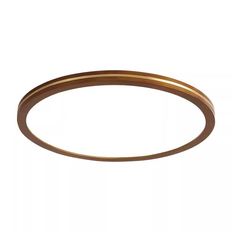 铜木LED吸顶灯超薄新中式现代简约胡桃木全铜客厅国风Vins房间卧