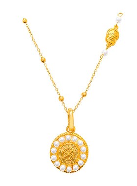 天然淡水珍珠圆环吊坠毛衣项链女高级感轻奢小众中古Y饰品锁骨颈