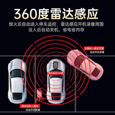 哨兵模式行车记录仪4K高清2025新款免走线倒车影像24小.时停车监