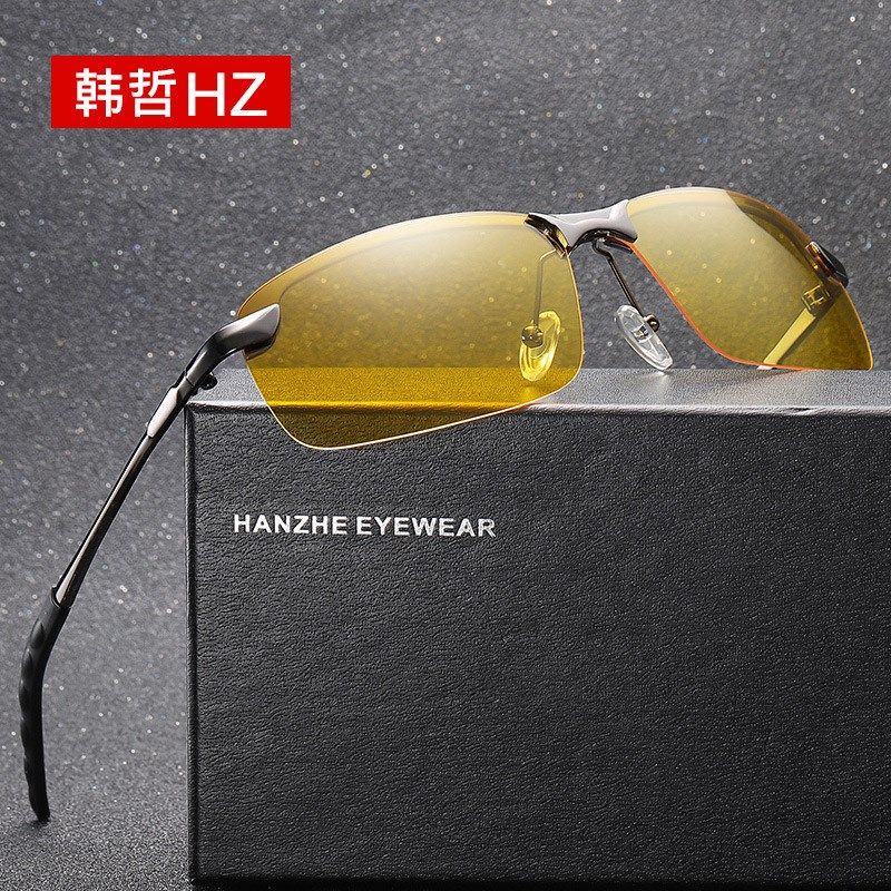 现货夜视镜开车司机1.s1厚眼镜晚上防眩光偏光变色驾驶镜3043