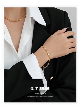 法式时尚复古轻奢高级感项链小众个性多层链M条设计脖链项饰手链