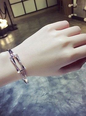 潮爆街头b风欧美日韩版水晶甜美简约饰品首饰学生手链手饰手镯女
