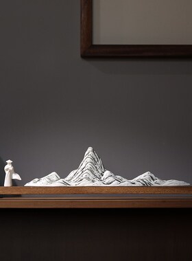 创意假山陶瓷摆件枯山水s禅意家居酒柜玄关造景搭配摆设鱼缸装饰