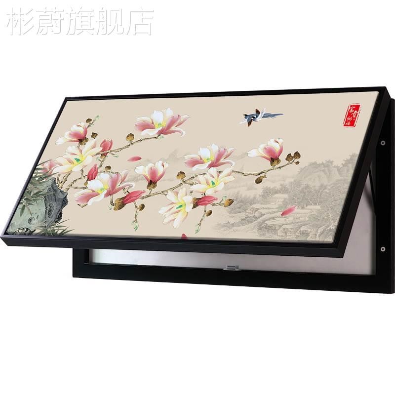 网红上翻盖关电表遮挡装饰画大尺寸花鸟挂画配电箱弱电.闸加长开