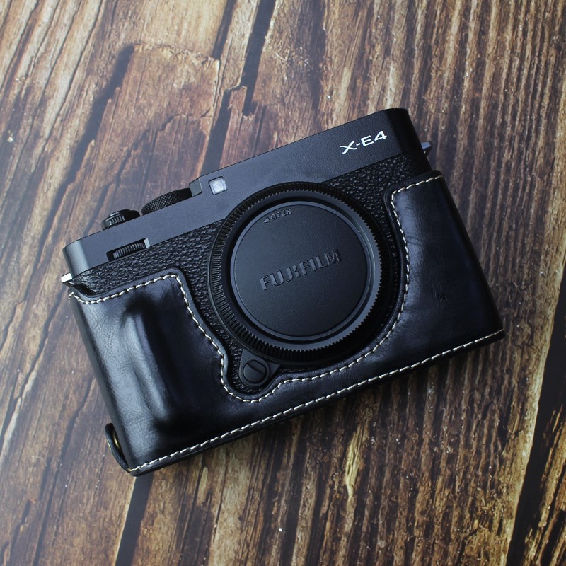 富士微单XE4相机包保护套底座半套可拆电池手柄X-E4相机皮套真皮