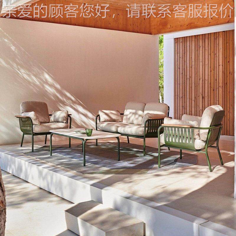 户196外阳台沙发设计师庭院民外宿花园室铝件木合金茶几三套柚沙,住宅家具,户外沙发,淘宝优惠券,粉丝福利购,淘宝优惠卷