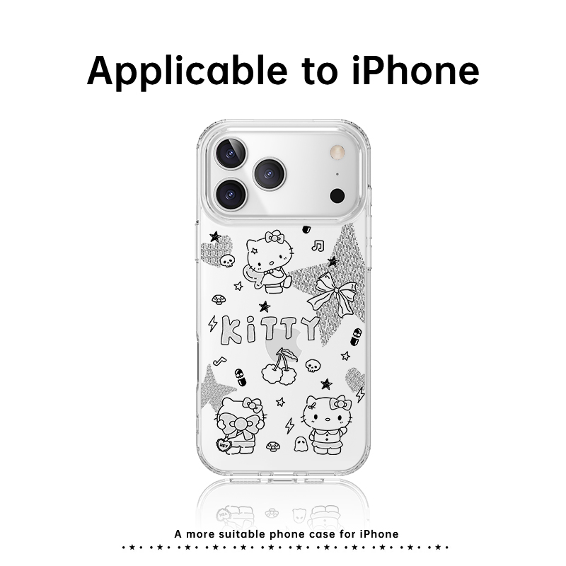 线条KT猫苹果16ProMax手机壳适用