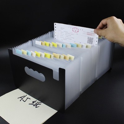 跨境大容量a5迷你小号风x琴夹多层文件夹票据单收纳包伸缩站立