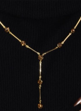 轻奢小众设计长款毛衣链2024年新款锁骨链高级感T网红项链秋冬配