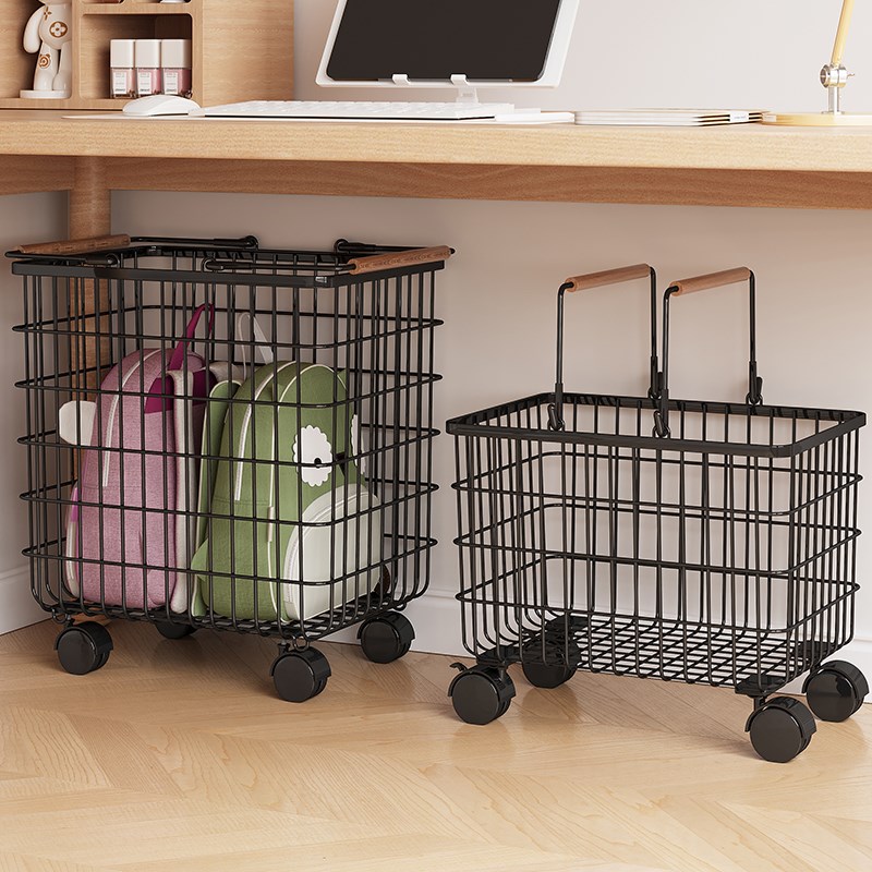 放书包的a置物架可移动小推车家用书本收纳架宿舍办公室桌下滑轮