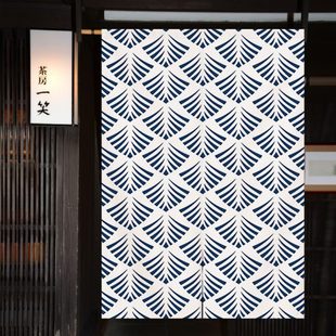 门帘厨房隔断帘半帘免打孔棉麻衣柜帘子自粘遮挡装 日式 饰帘卫生间