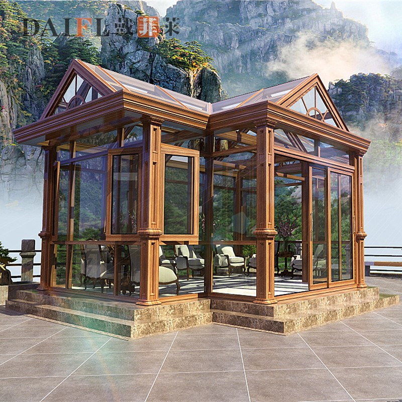 隔热欧式铝合金i阳光房断桥铝门窗封露台阳台别墅花园玻璃房定制