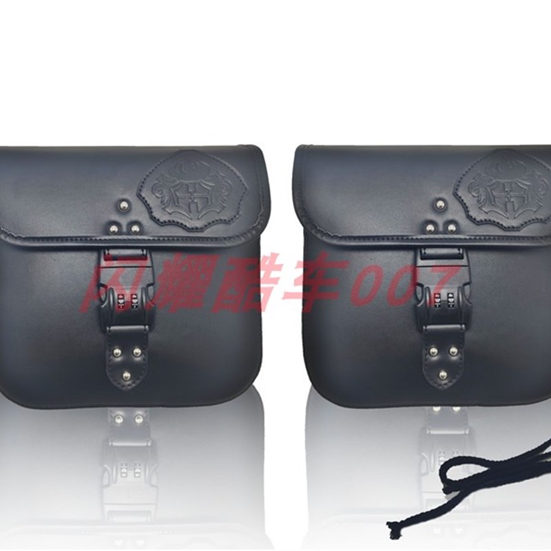 复古摩托车通用改装防盗密码锁边包电动车挂包R侧边挎包马鞍包防