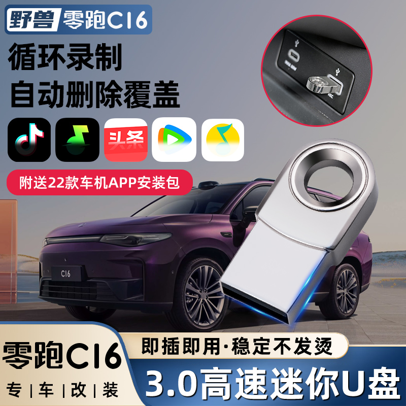 适用于零跑C16C10专用行车记录仪U盘汽车哨兵模式车载高速U盘配件