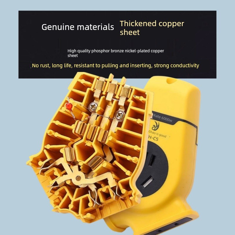 6000w纯铜3芯j大功率排插座2.5/4平方16A空调新能源汽车延长接线