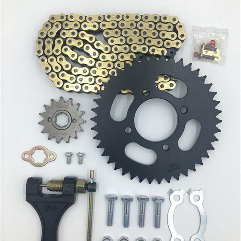 QJ龙 QJ150-19A 摩托车链盘链条套H链 QJ油封链条顶杆机齿轮牙盘