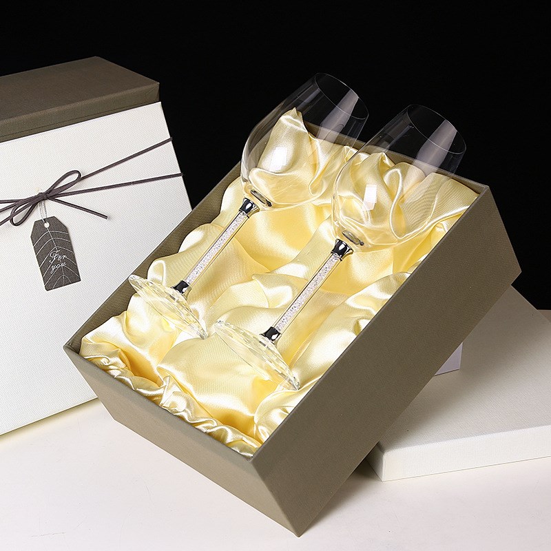 家用无铅水晶香槟杯红酒杯礼盒套装葡萄酒杯高脚杯玻璃杯可LOGO