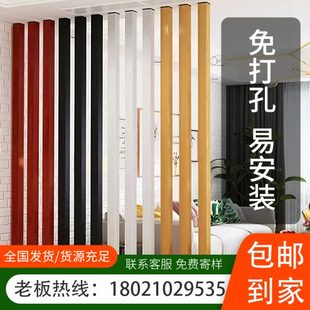 铝合金方通隔断栅栏屏风玄关立柱客厅办公室木纹铝方管竖条格栅条