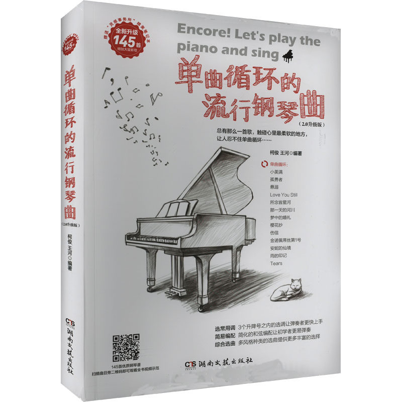 单曲循环的流行钢琴曲(2.0升级版) 湖南文艺出版社 柯俊,王河 编 音乐（新）