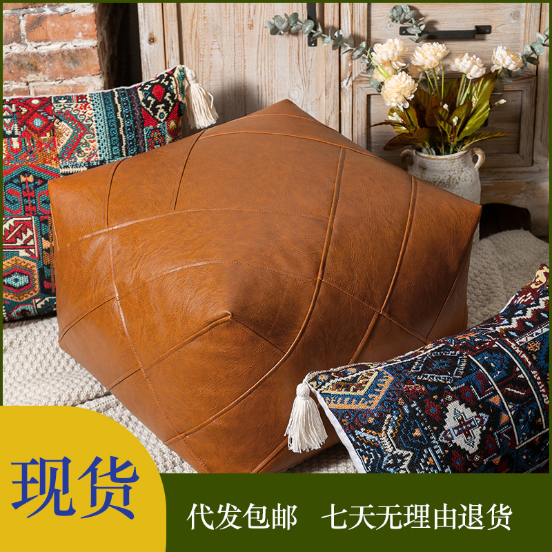 轻奢蒲团榻榻米地上坐垫客厅家用懒人坐垫皮革坐垫地上不塌