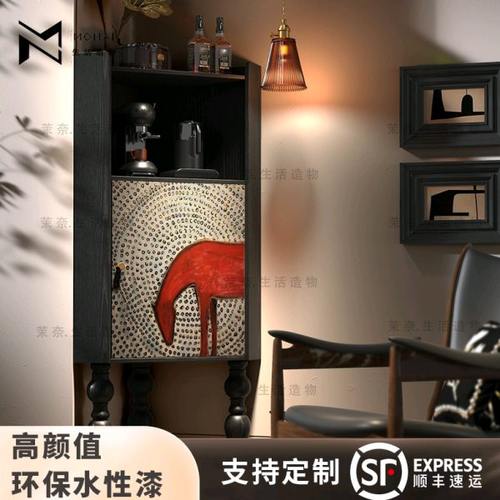 法式复古实木三角柜客厅沙发旁边柜储物架餐厅角落柜子卧室床头柜