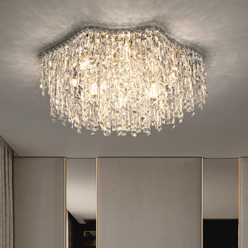 中山厂家直销灯具现代简约客厅吸顶灯卧室灯大气浪漫主卧灯水晶灯