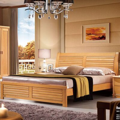 实木家具榉木家具实木床榉木床储物床高箱床婚床中式广州裕丰2805