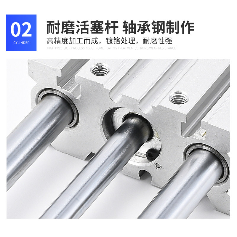 带导杆三轴三杆气缸TCM12/16/20/25/32/40/50/63-30x50X75*100-S