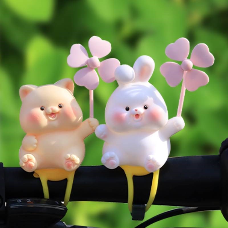 嘟嘟乐园电动车装饰摆件自行车小配件可爱后视镜装T饰品风车摩托