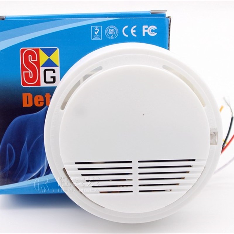 烟雾报警器SS-168P 12V联网有线无线独立烟感探测器 消防火灾烟雾