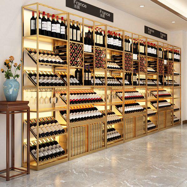 酒庄欧式铁艺酒架酒吧落地酒柜葡萄酒红酒收纳展示架置物架酒杯架