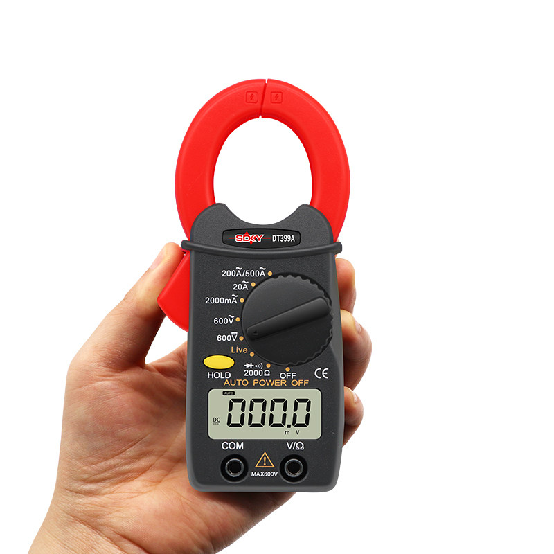 正品钳形万用表袖珍钳形数字电流表 0.01A-500A测毫安蜂鸣二极管