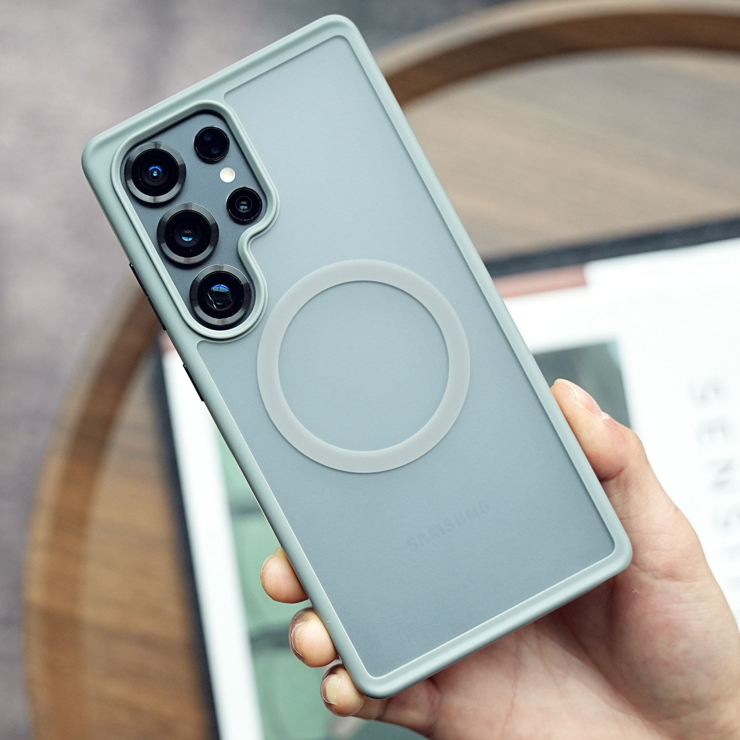 米斯登适用三星S25Ultra优盾肤感磨砂保护套新款S25+全包防摔磁吸手机壳厚款软胶边气囊简约半透明高档质感s