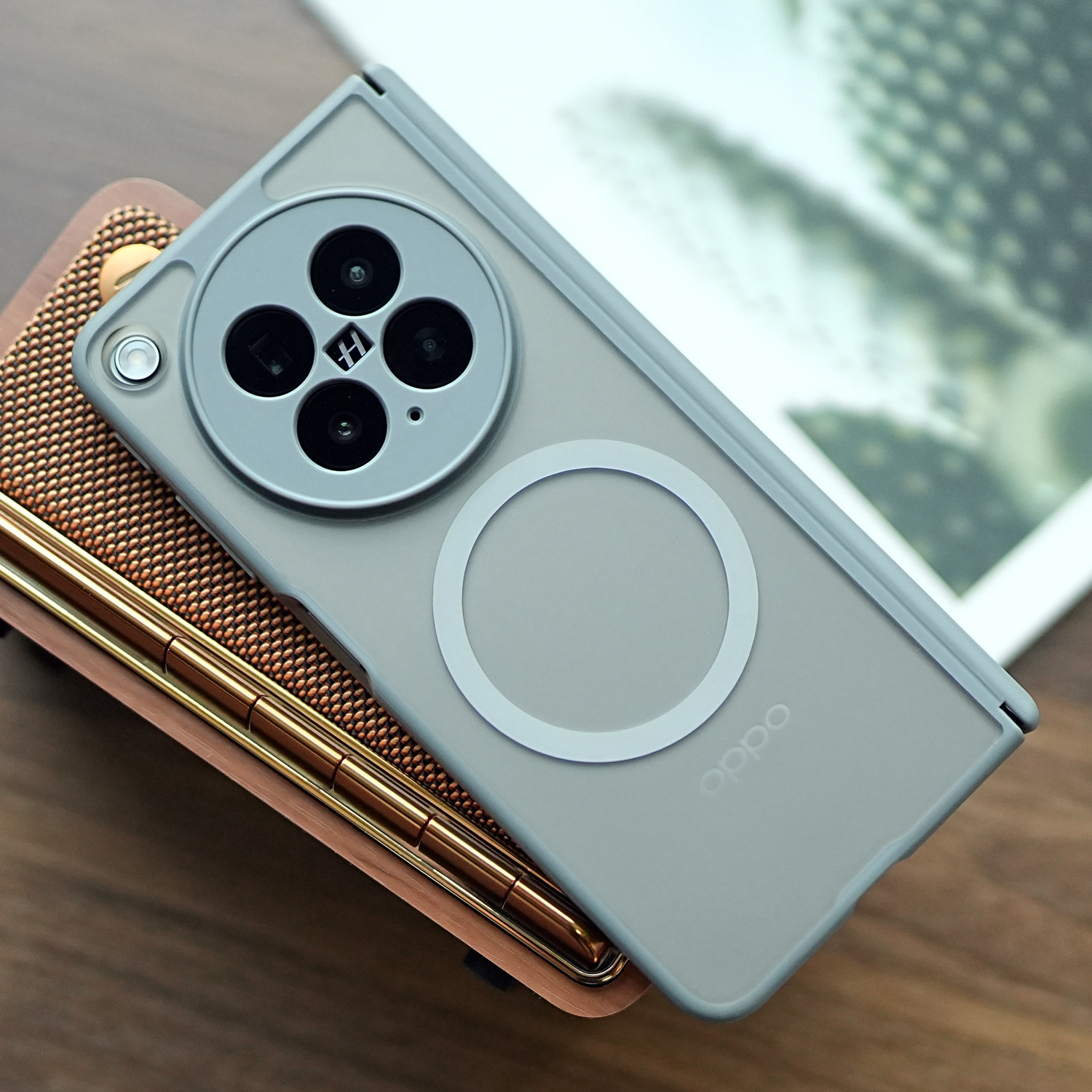 米斯登适用OPPO FIndN6全包镜头中轴边框手机壳n5肤感磨砂防摔magsafe磁吸保护套前后折叠屏透明新款简约高档