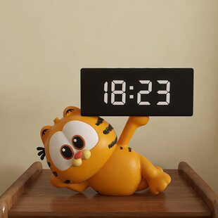 创意加菲猫周边客厅数字电子显示时钟闹钟桌面学习专用摆台式摆件