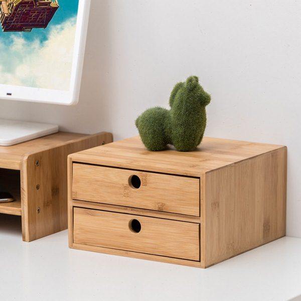桌面收纳盒竹木质家居公抽屉式桌上整理柜盒置物架省空间,收纳整理,卸妆棉收纳盒,淘宝优惠券,粉丝福利购,淘宝优惠卷