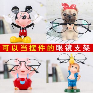 创意可爱鹿动物眼镜搁架眼镜店道具展示架桌面装饰眼镜收纳架摆件