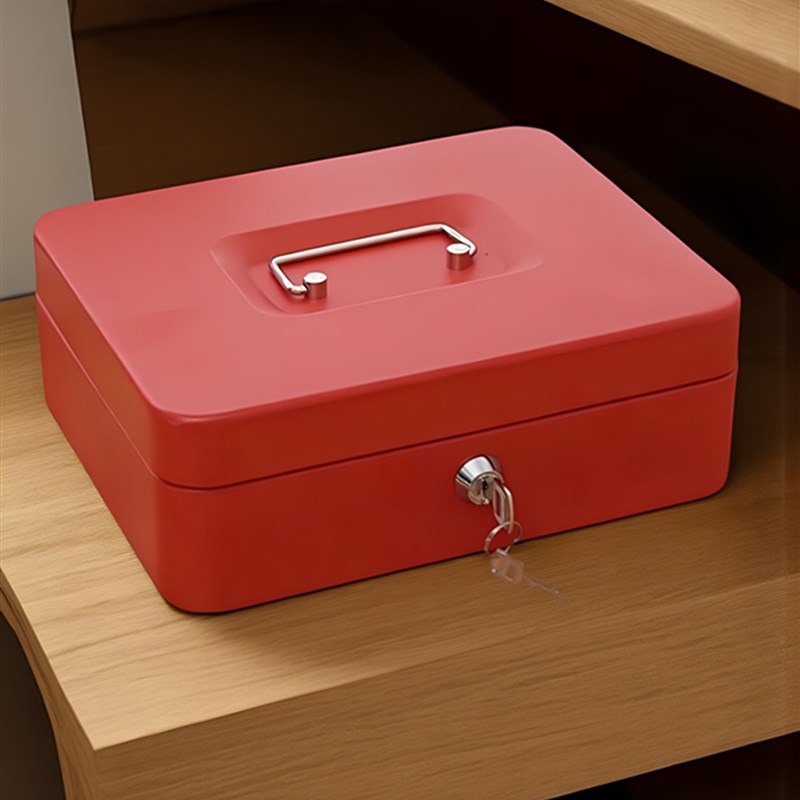 带锁保管盒防火铁皮小型密码盒手提D家用防盗收纳箱放钱贵重物品