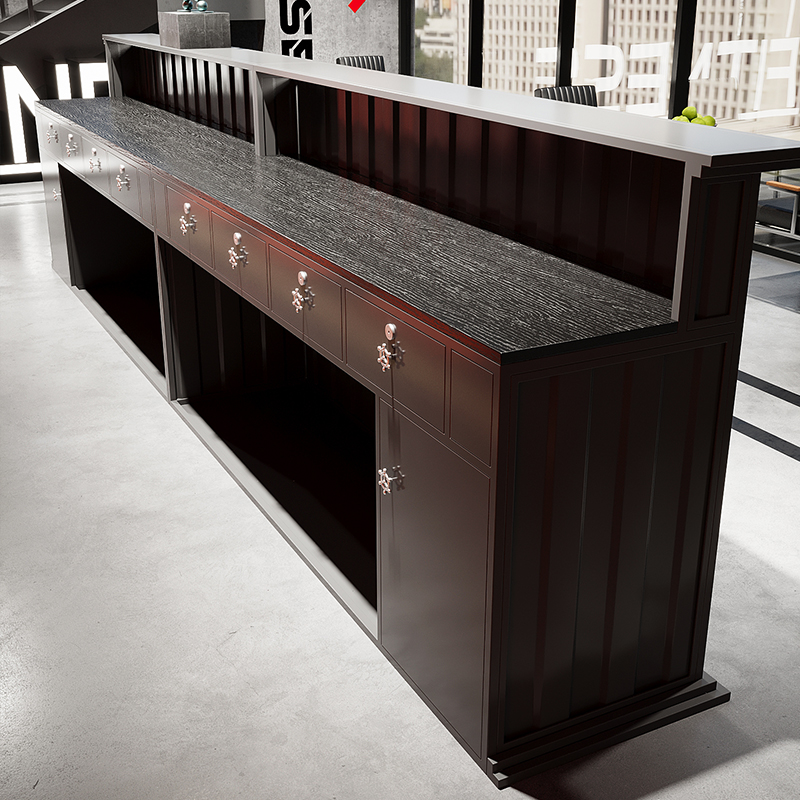 旧铁坊工业风收银柜台酒吧咖啡奶茶店烧烤健身房前台接待台吧台定