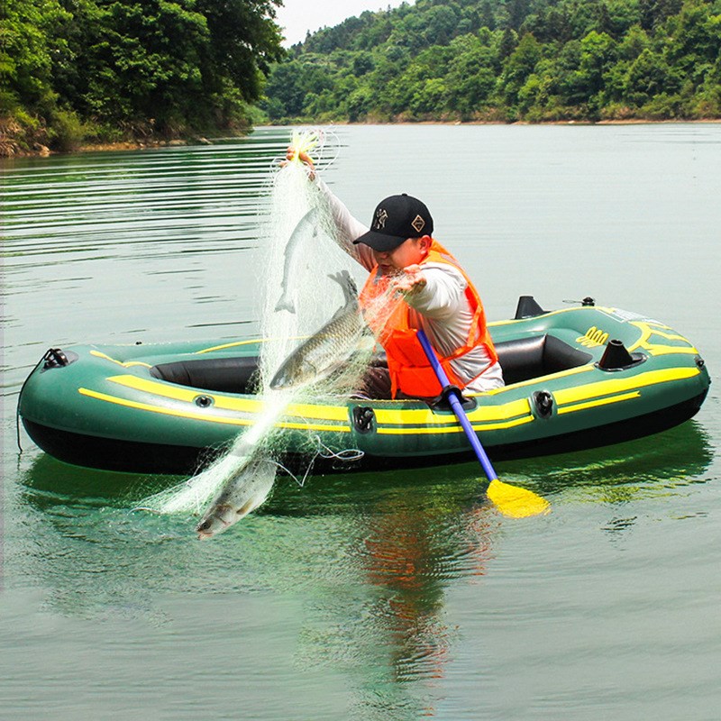 儿童水上充气小船遮阳防晒气垫船橡皮艇加厚钓鱼船耐磨漂流皮划艇