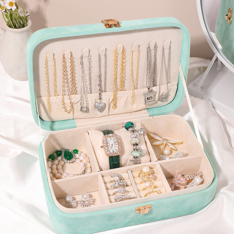 高档便携首饰盒2023款收纳项链耳钉耳饰轻奢精致手链手表饰品珠宝