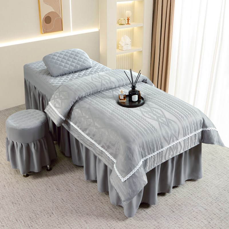 四季棉感简约美容美体按摩床罩四件套美容院美容床床罩定制
