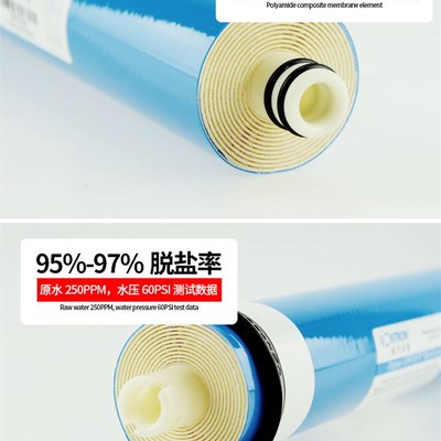 汇通膜RO-50G 75G 100G纯水机直饮净水机滤芯反渗透RO膜第四级