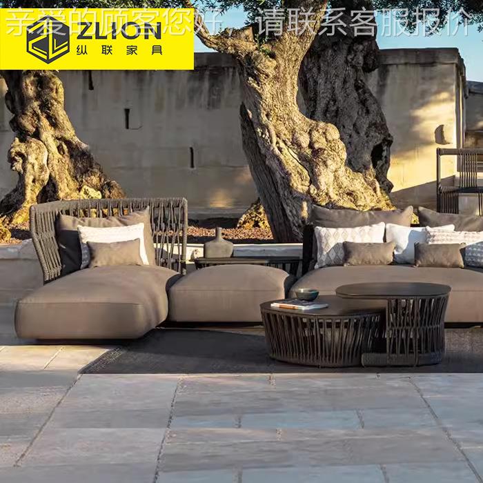 北欧户外花编园庭院藤沙发墅19别露台露天防水家民宿院子休闲具沙