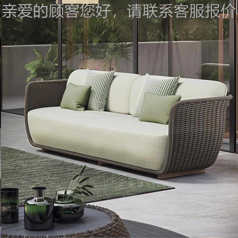 跨境定制户外沙发庭院阳台休室闲外藤防编防沙发水晒895户外花园