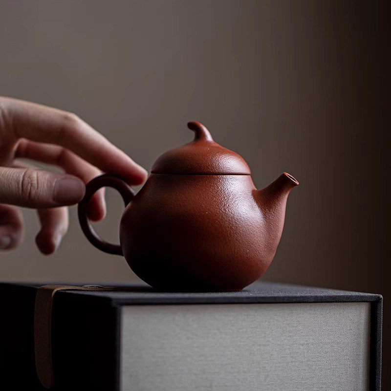 紫砂壶朱泥梨壶套装纯手工泡茶壶