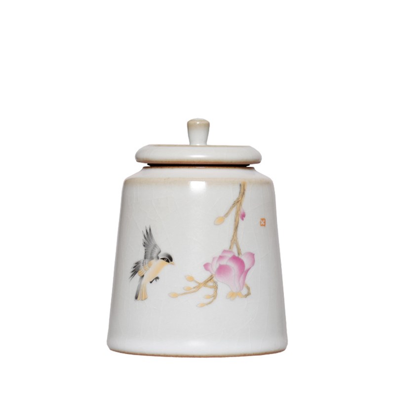 2019新款官窑汝瓷小号茶叶罐陶瓷汝窑小号茶叶罐密封储物100g装
