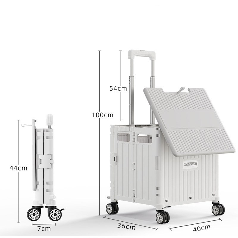 户外露营超市便携折叠购物车买菜车小拉车万向轮塑料拉杆车小推车