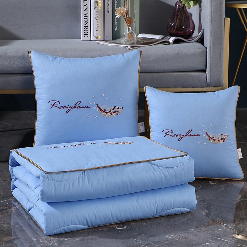 2022新款13372全mian羽毛款两用抱枕被午休车用靠垫.被一件代发